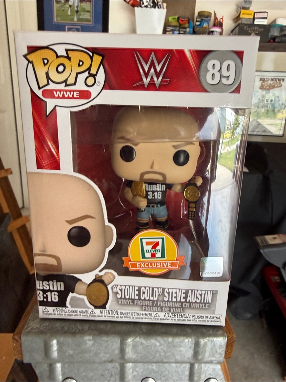 Funko Pop! WWE #89 "Stone Cold" Steve Austin 7-Eleven Exclusive - Black/Blue